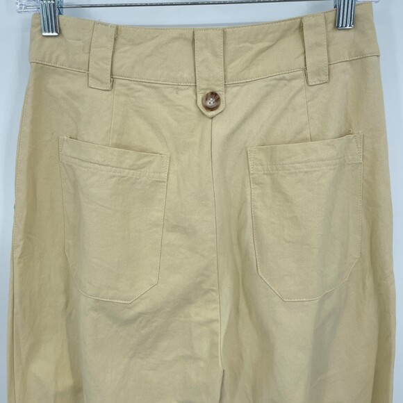 PRINCESS POLLY High Rise Pleated Relaxed Chino Pants with D-Ring Belt Size 4 - Picture 4 of 6